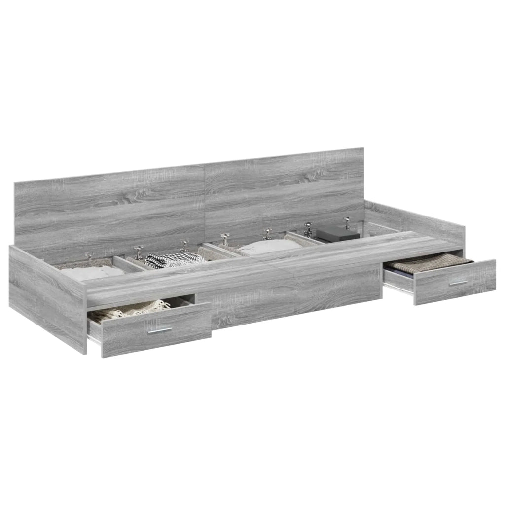 Struttura del letto-Giroletto Grigio Sonoma 80 x 200 cm Legno multistrato 329999