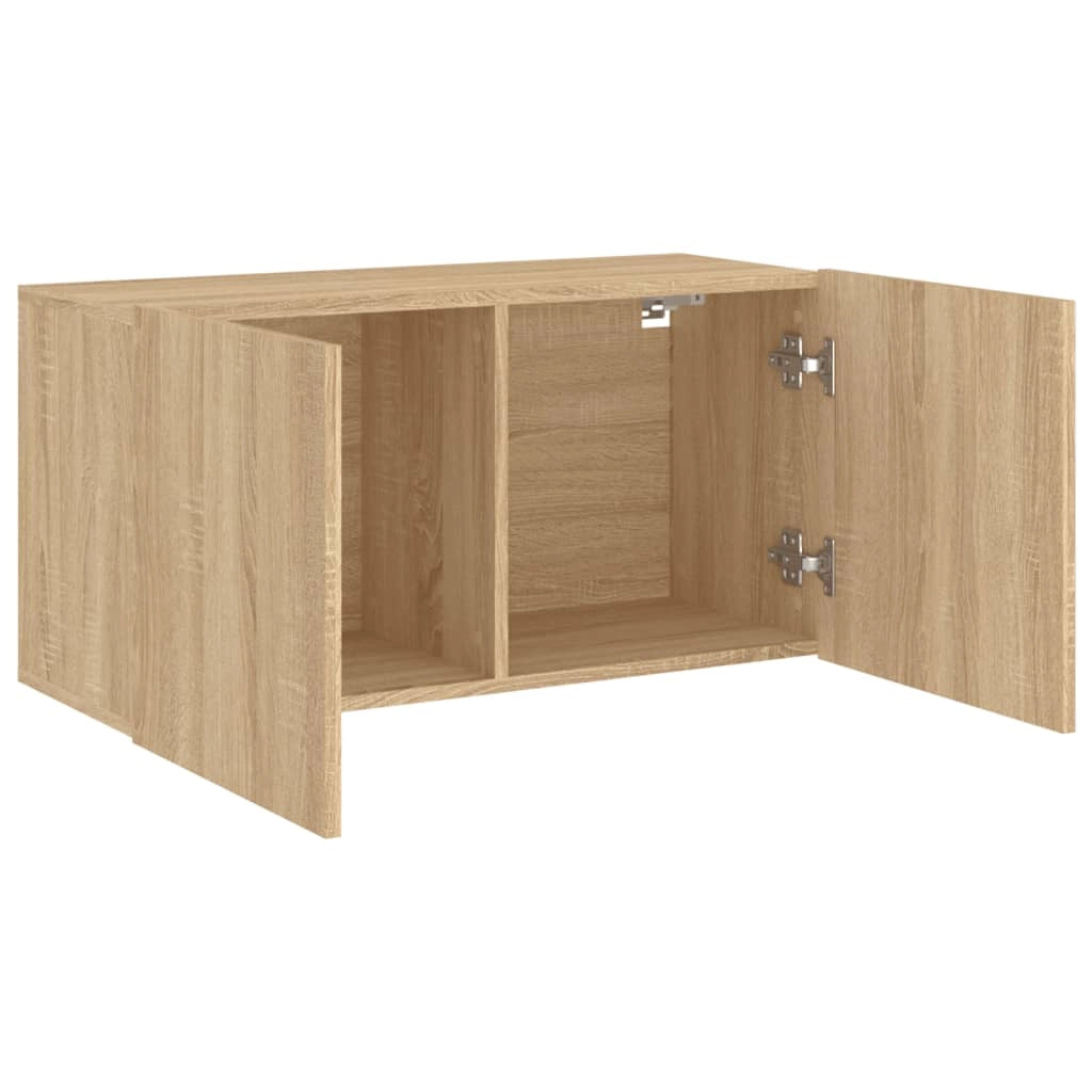 Mobile TV multimediale mensola TV credenza TV sala da pranzo soggiorno camera da letto a parete rovere Sonoma 80 x 30 x 41 cm marrone 02_0028165