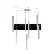 ROUND TUBE SOSPENSIONE 7 LUCI GRIGIO CAVO CM.250 CON BASE 1174-S7-GR