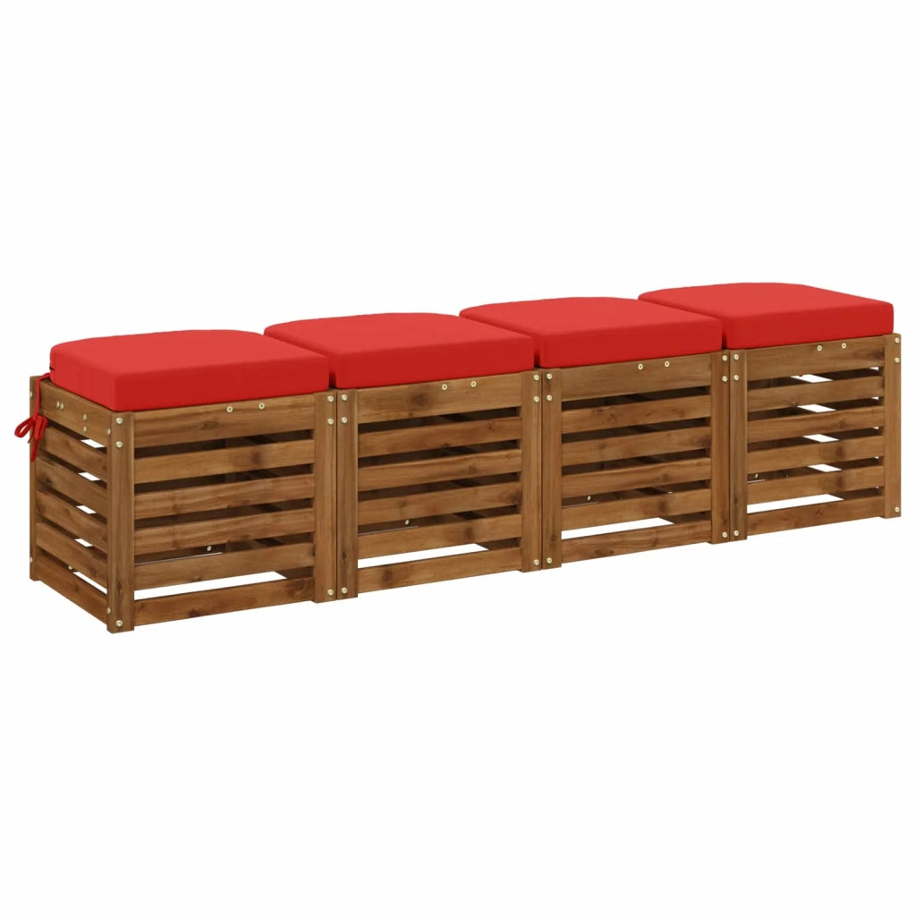 Cuscini per sedile a 4 pezzi SOEST 4 pcs 100% Poliestere Rosso 945216