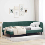 Cornice del letto ad angolo Verde Scuro 90 x 200 cm Velluto