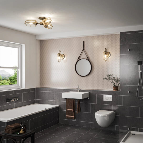 Plafoniera Urban Restoration ottone antico 3xE27 IP44