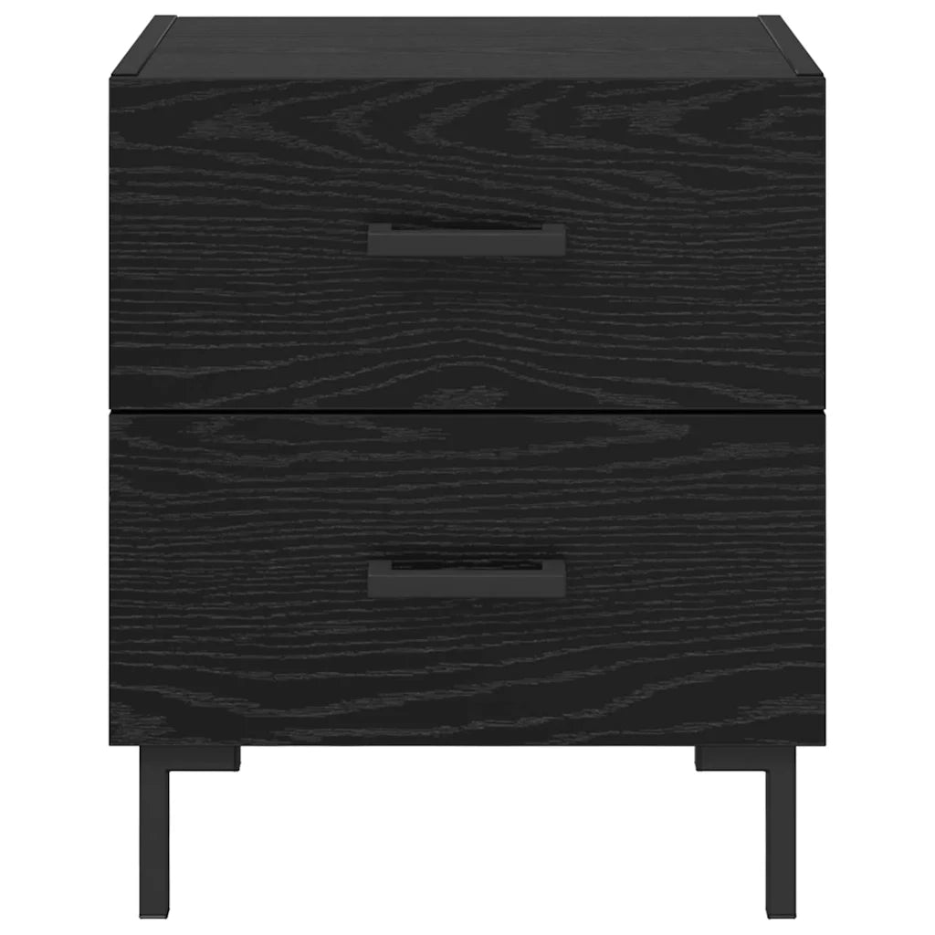 Set di 2 Comodini | Armadio da Notte | Mobiletto da notte Rovere Nero 40 x 35 x 47,5 cm