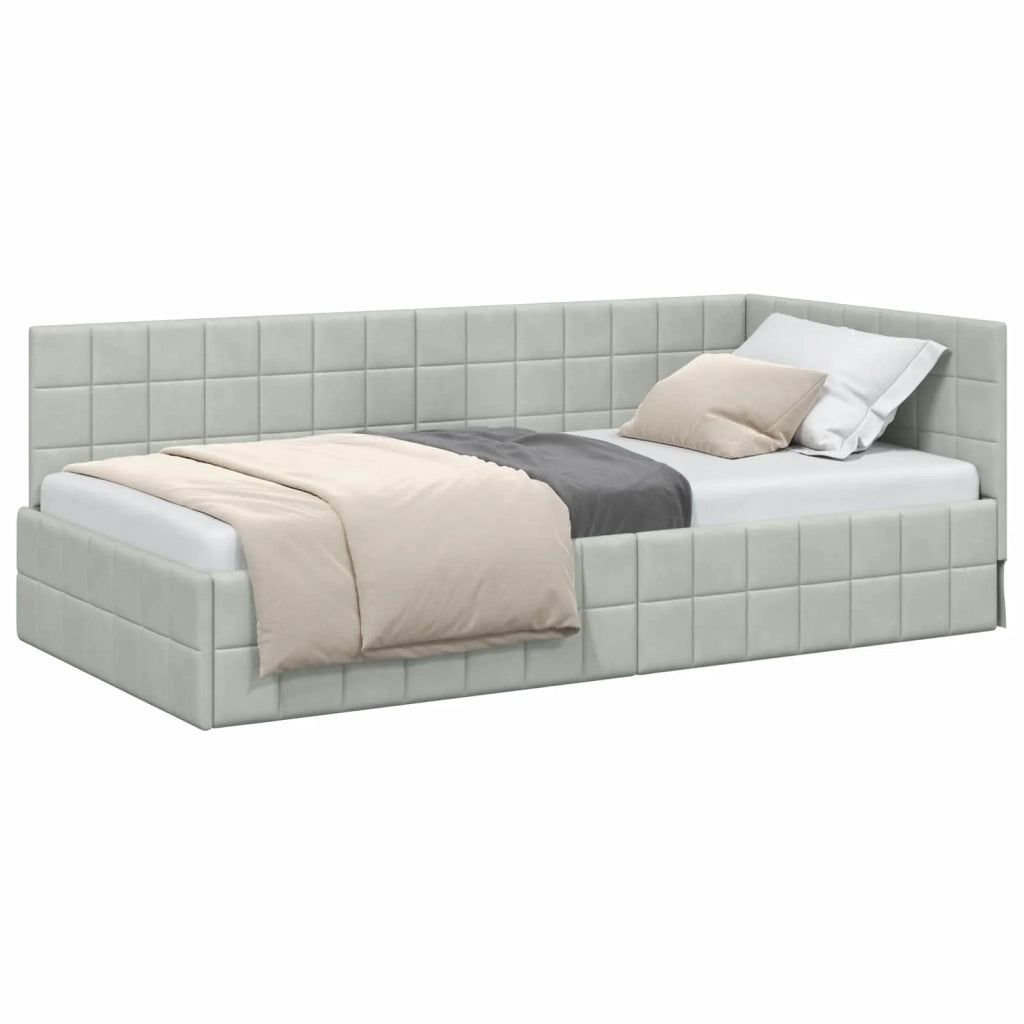 Cornice del letto ad angolo Grigio chiaro 90 cm x 200 cm
