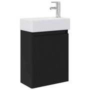 Mobile Bagno | Armadio da bagno con rubinetto Nero 45,5 x 22,5 x 84 cm