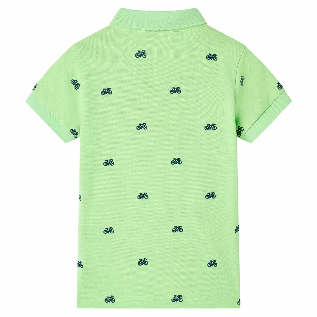 Polo da Bambino Verde Neon 116 12156