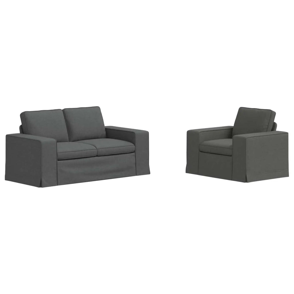 Set di divani 2 pcs Grigio scuro 162 x 80 x 82 cm Tessuto 3407501