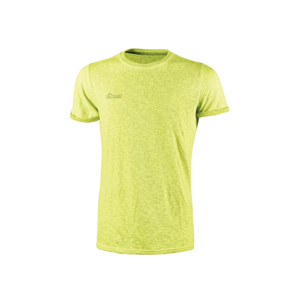 T-SHIRT FLUO MANICA CORTA- - tg.M - yellow - 100% cotone - 3 pezzi U-POWER