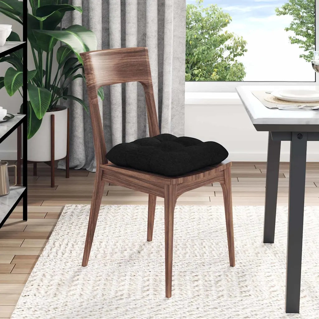 Cuscini per Seduta 4 pcs Nero 40 x 40 x 12 cm Tessuto 42015062