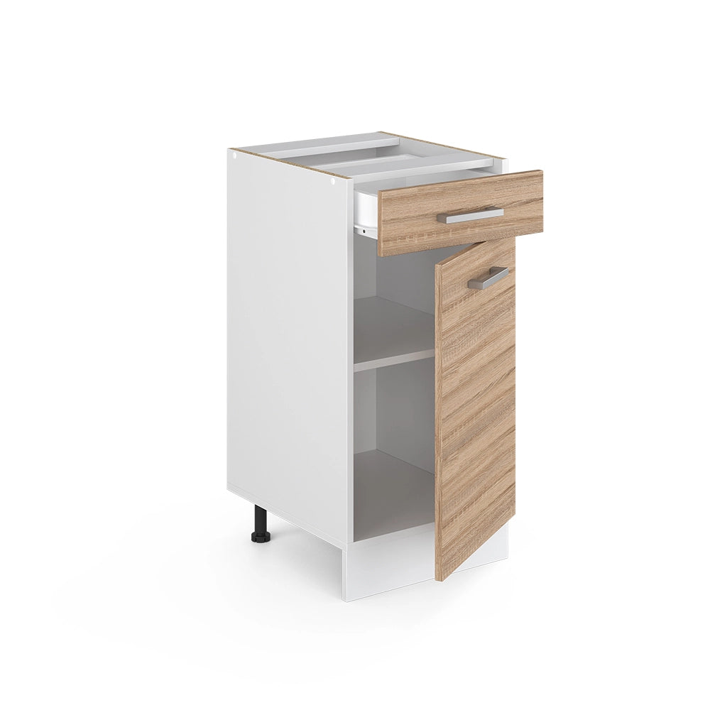 Mobiletto base per cucina R-Line Sonoma/Bianco 40 cm, PL Antracite Vicco