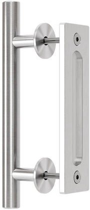 Maniglia di apertura automatica 24 cm - Maniglia doppia - Materiale in acciaio inossidabile - Progettata ergonomicamente - Installazione facile - Verniciatura a specchio nera - Maniglia di apertura