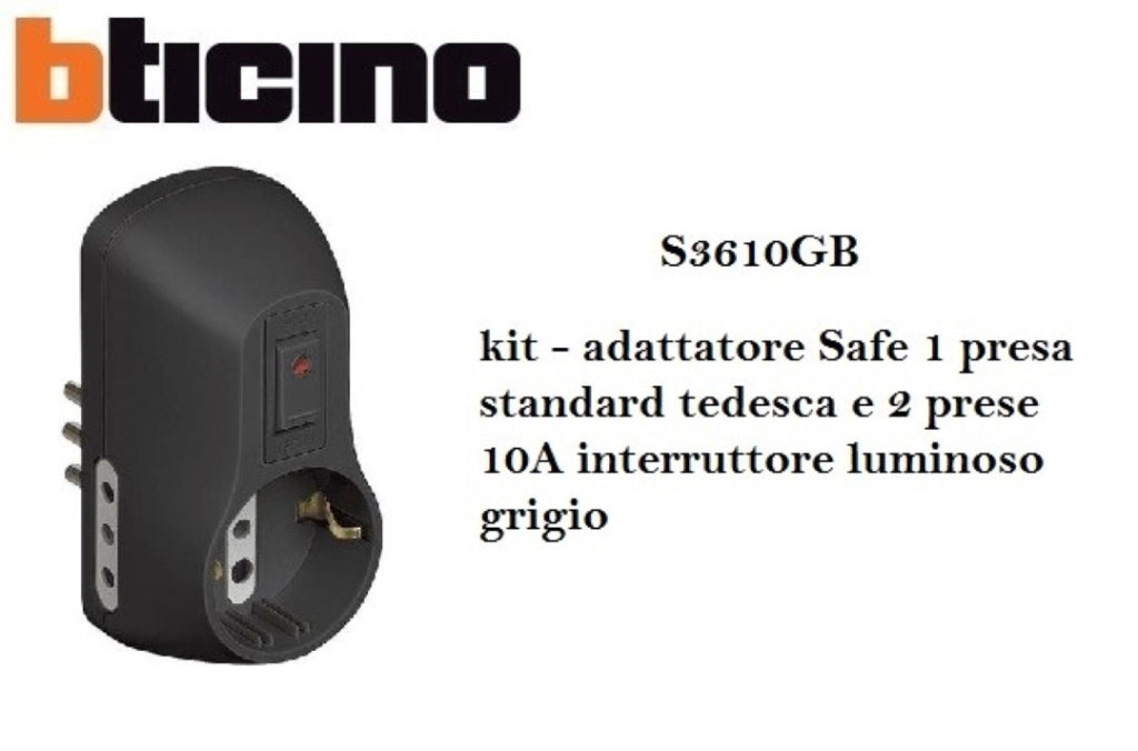 Kit Adatt Safe 1 Pr. St Ted+2 10A+Int Gr - Bticino