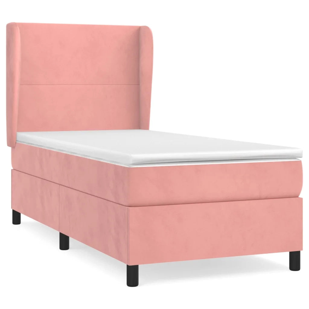 Giroletto a Molle con Materasso Rosa 80x200 cm in Velluto