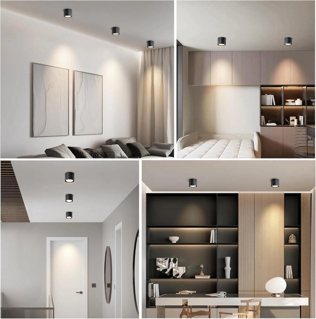 ZMH Lampada da soffitto LED nera moderna rotonda 5W per camera letto