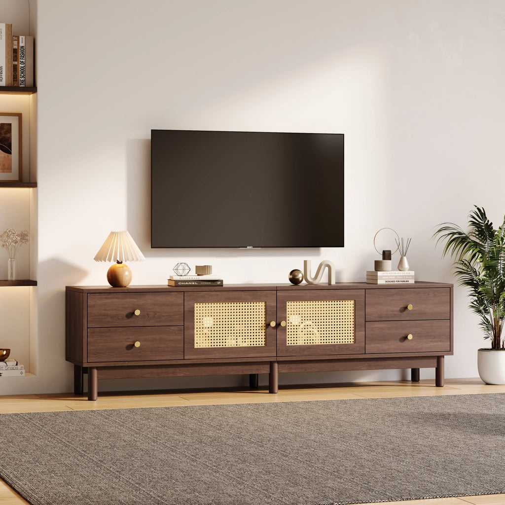 Cassettiera TV marrone in truciolato lunga 180 cm