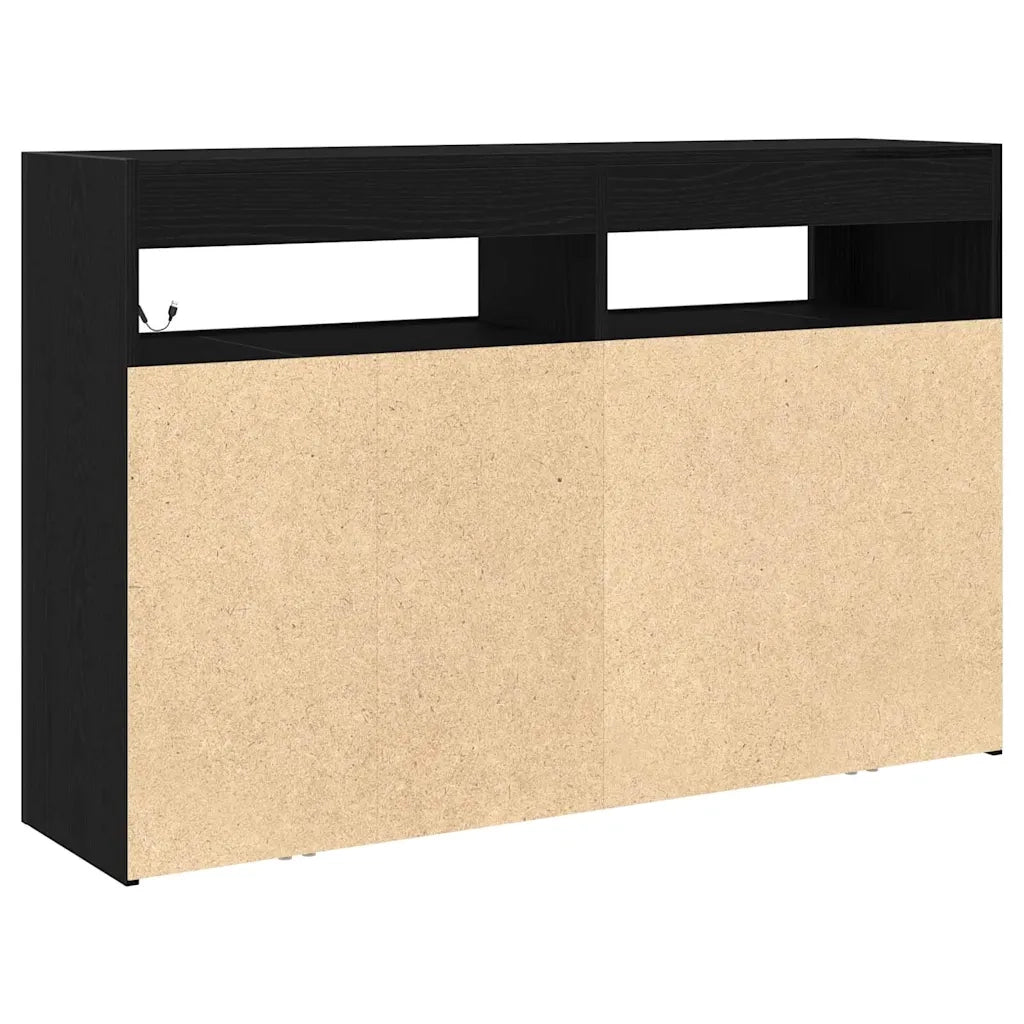 Credenza Rovere Nero 116 x 30 x 75 cm Legno multistrato 3333885