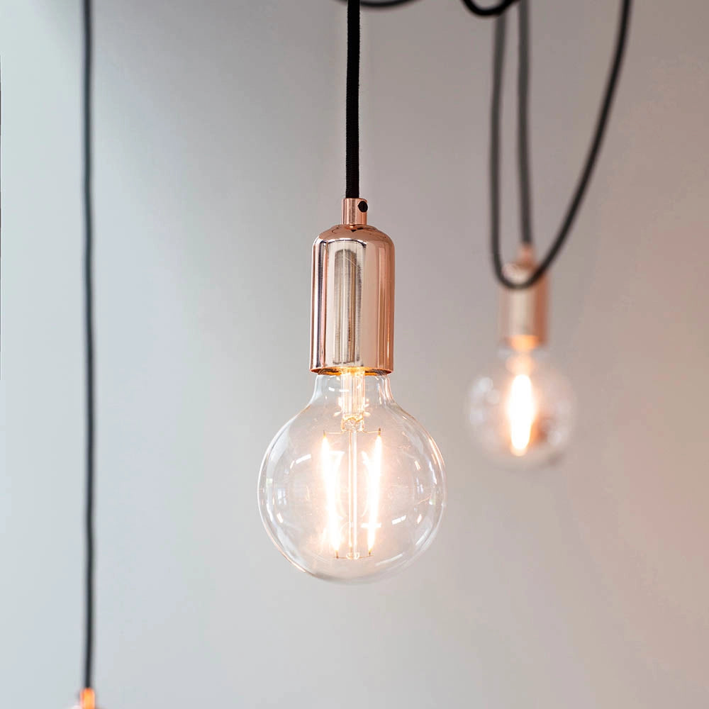 Lampada a sospensione industriale rame 6xE27 Endon