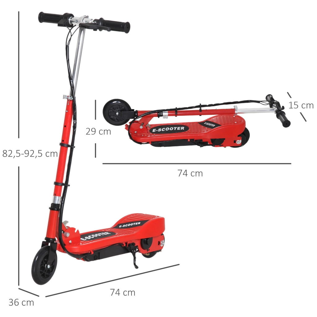 Scooter Elettrico Pieghevole per Bambini ¨C Minimal ¨C Rosso 74x36x69-91 cm