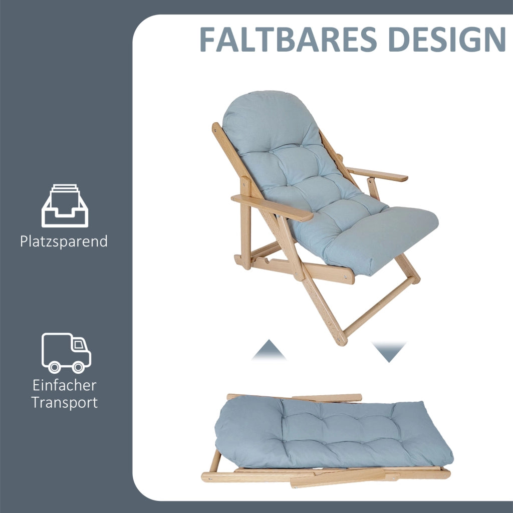 Poltrona relax reclinabile ¨C Xylo ¨C schienale regolabile, struttura in legno di faggio, grigio chiaro