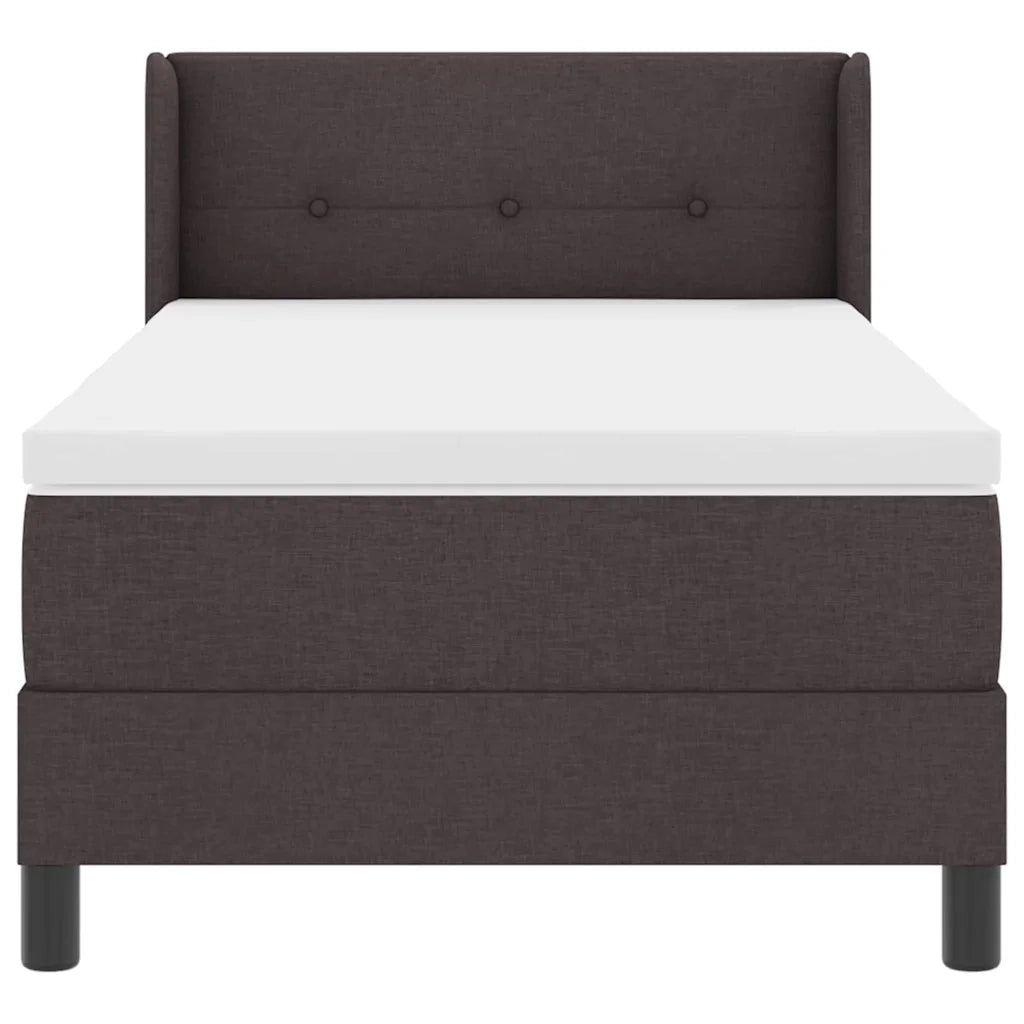 Letto a molle con testiera Marrone Scuro 200 x 80 cm Tessuto 3341072
