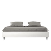 BS COM Letto matrimoniale king size senza rete imbottito 200x200 similpelle bianco