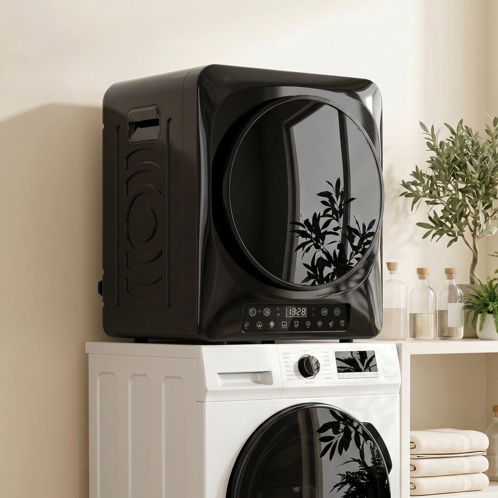 Asciugatrice compatta a evacuazione 1000W ¨C Xylo ¨C nero, timer, modalit¨¤ ECO