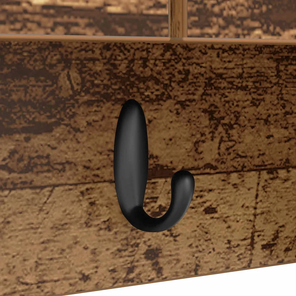 Appendiabiti a muro con porta Legno vecchio 50 x 20 x 30 cm 874337