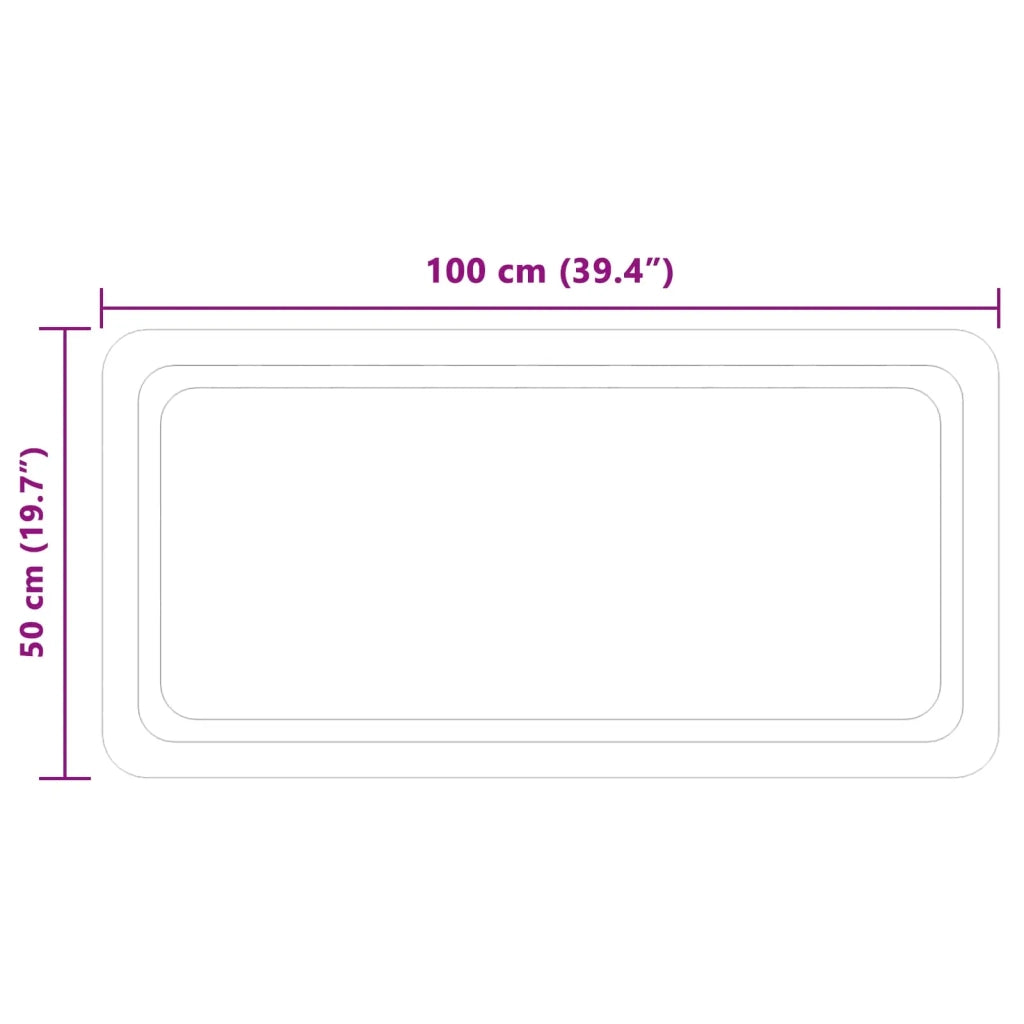 Specchio da bagno LED Trasparente 100 x 50 cm vetro temperato 42045842