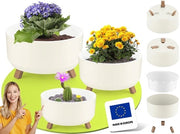 Set di 3 vasi per piante - plastica BPA libera - uso multifunzionale - 3 dimensioni