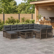 Set Divano da Giardino 11 pz Grigio e Grigio Scuro polyrattan 3436730
