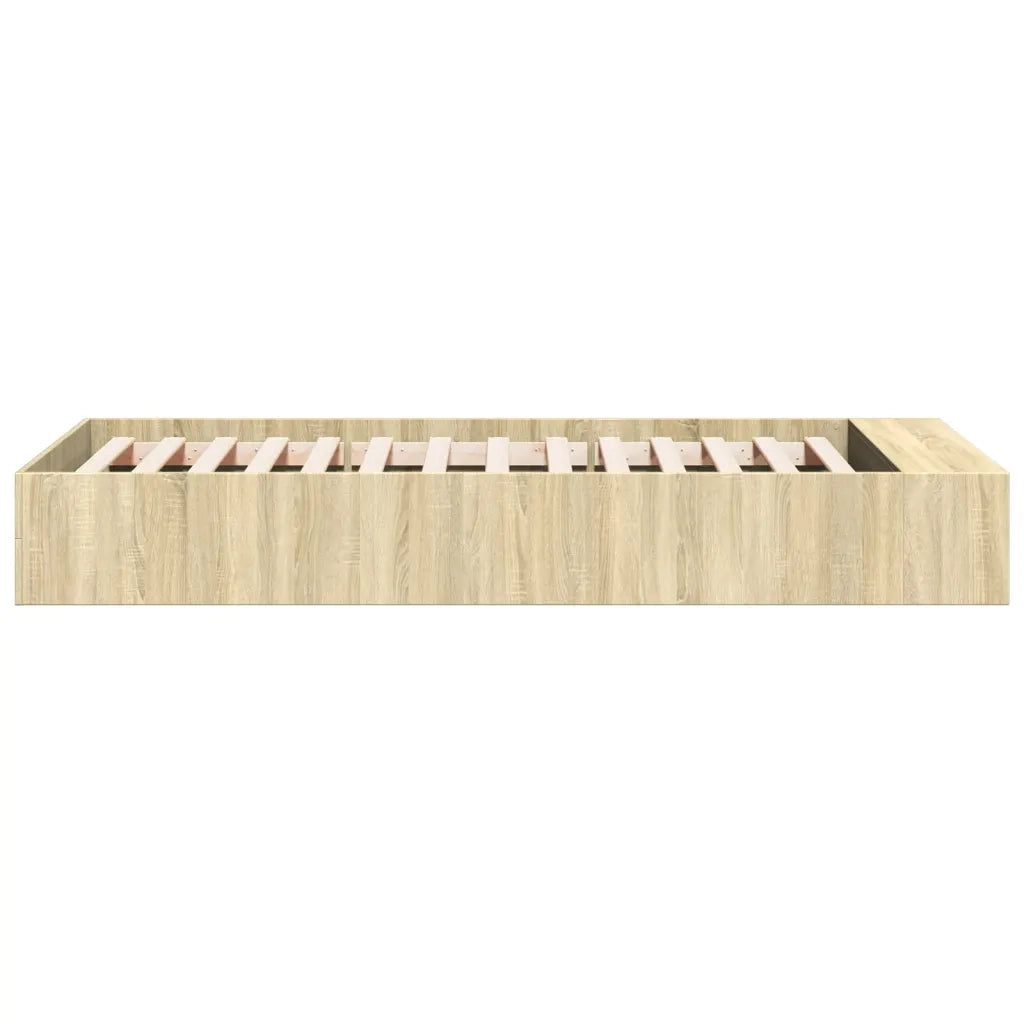 Letto singolo | Letto per adulti | Giroletto Rovere Sonoma 75x190 cm in Legno Multistrato
