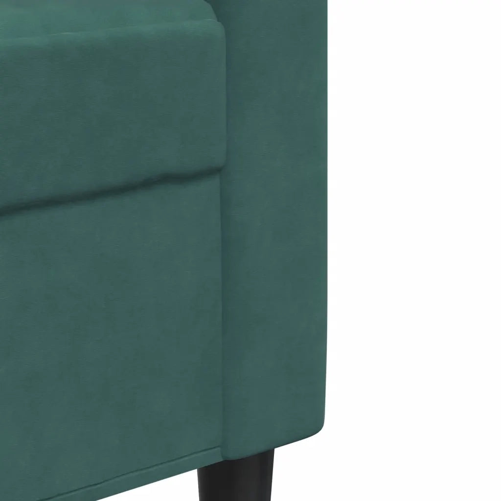 Set di Divani 3 pz con Cuscini e Rinforzi Verde scuro Velluto 3278373