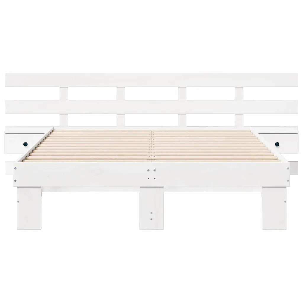 Struttura del letto Bianco 120 x 190 cm Pino massello