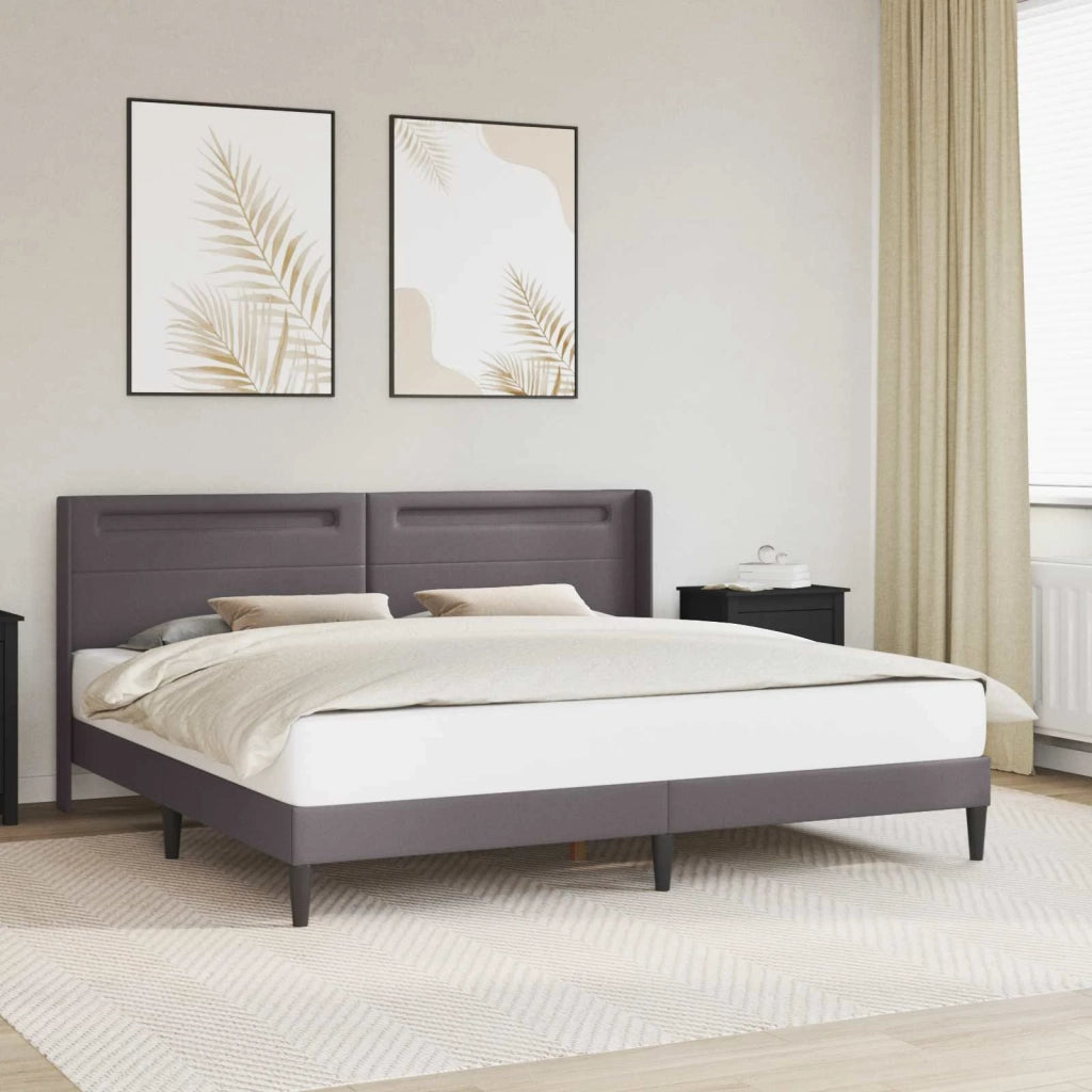 Struttura del letto con testiera-Giroletto Grigio 200 x200 cm Similpelle