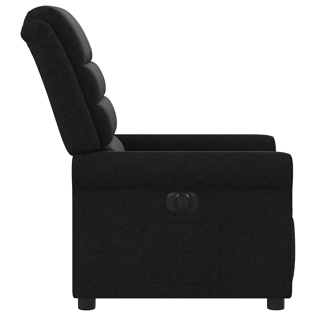 Poltrona Elettrica Reclinabile Nera in Tessuto 3303296