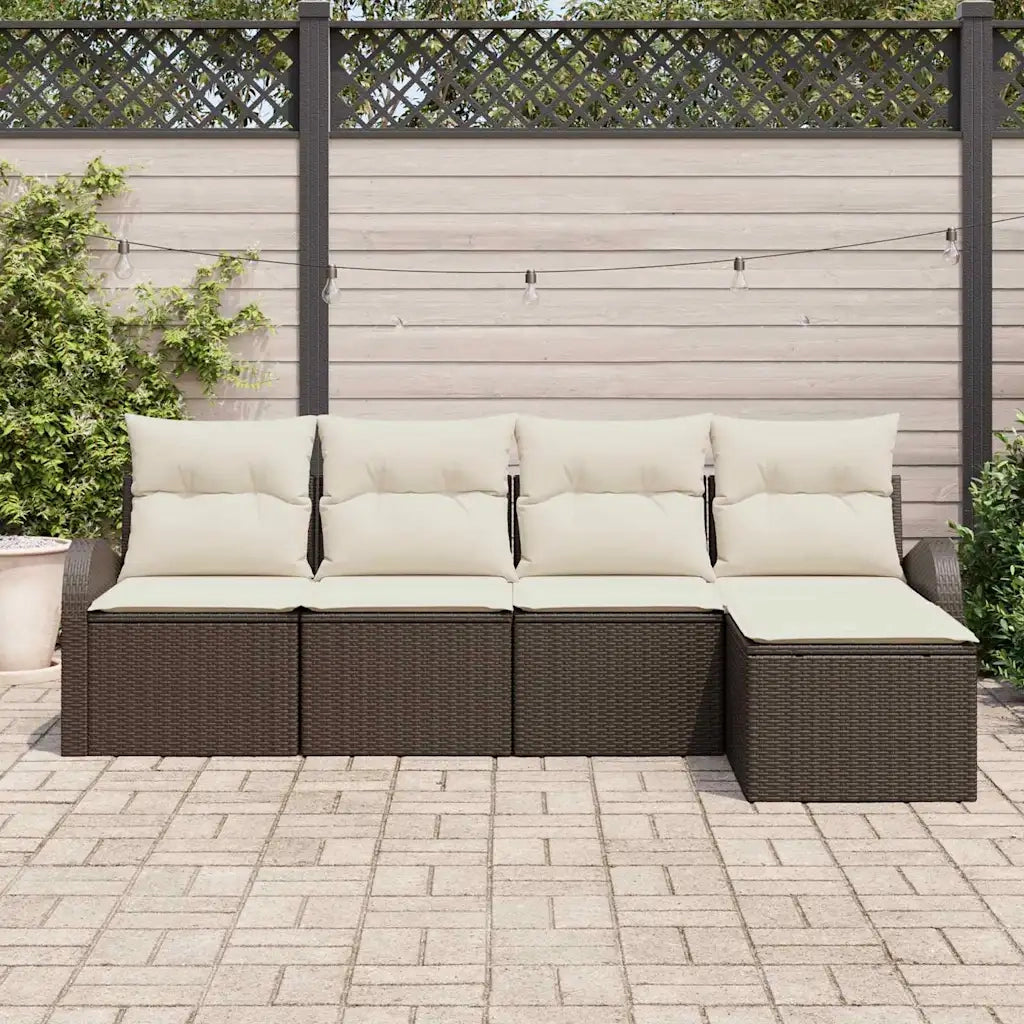 Set Divano da Giardino 5 pcs Marrone polyrattan 3345998