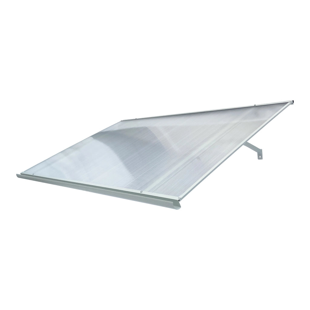Tettoia con telaio in alluminio STARKEDACH Straight T-160 7035 con rivestimento in policarbonato