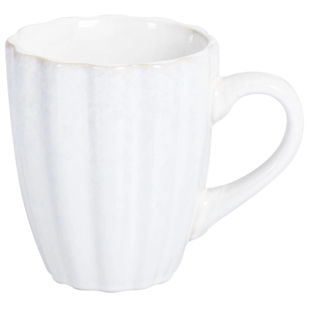 Set di 16 stoviglie in gres caolino fatto a mano con smalto reattivo Bianco Cucina effetto martello Sala da pranzo