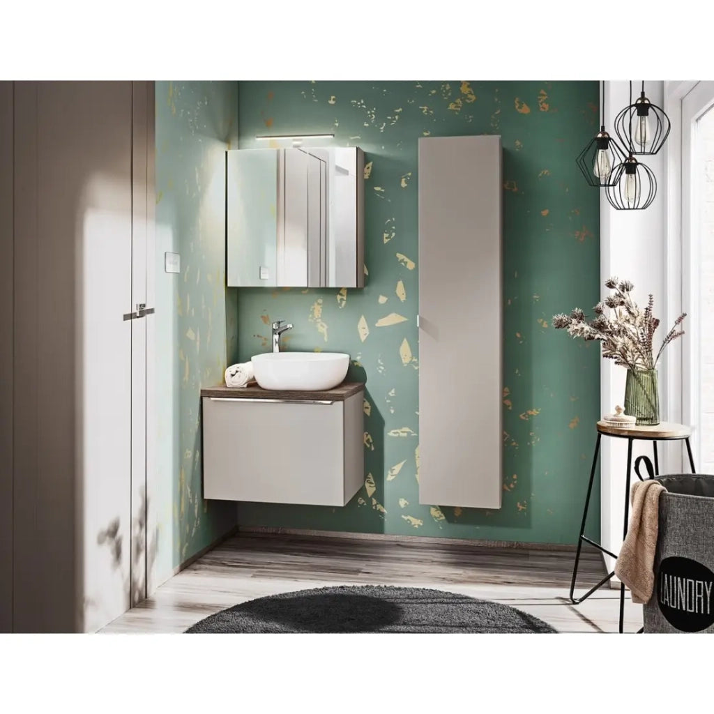 Mobile sottolavabo VANTA taupe 60 cm – modello sospeso con 2 cassetti