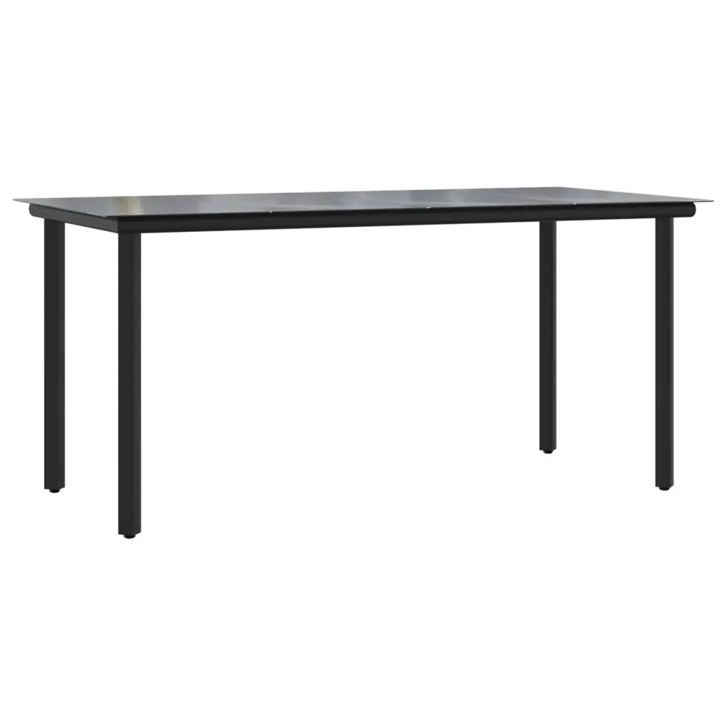 Set da Pranzo da Giardino 7 pz Nero con Cuscini in Polyrattan 3213403