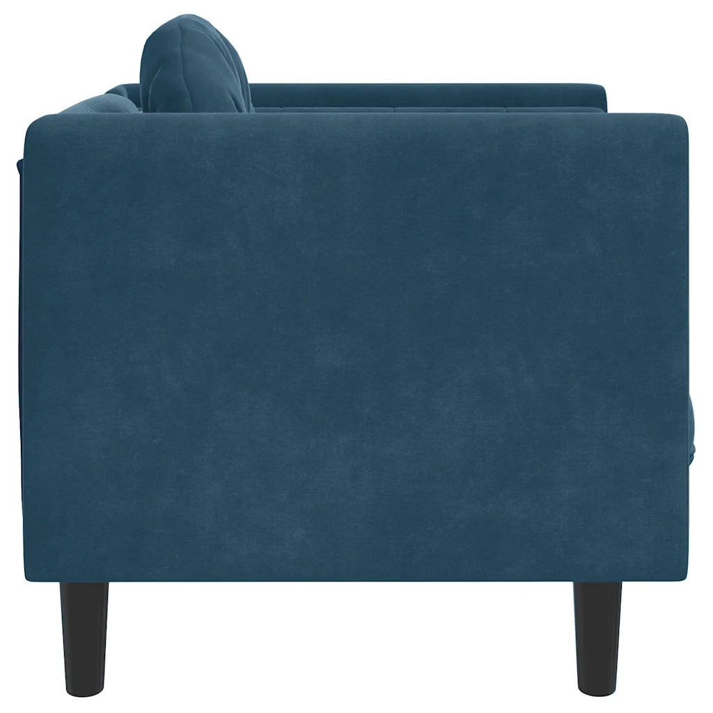 Poltrona | Sedia Relax con Cuscino Blu in Velluto