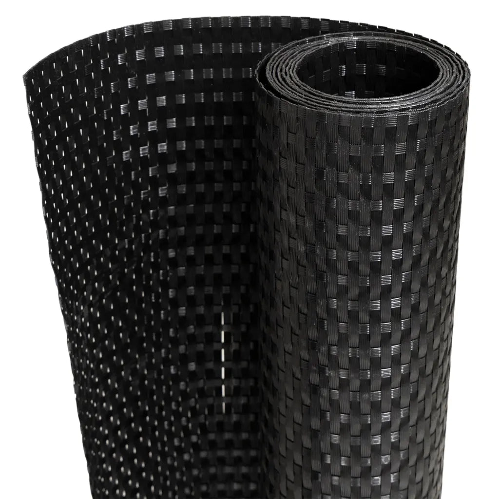 Paravento da Balcone Nero 1000x100 cm in Polyrattan 156309