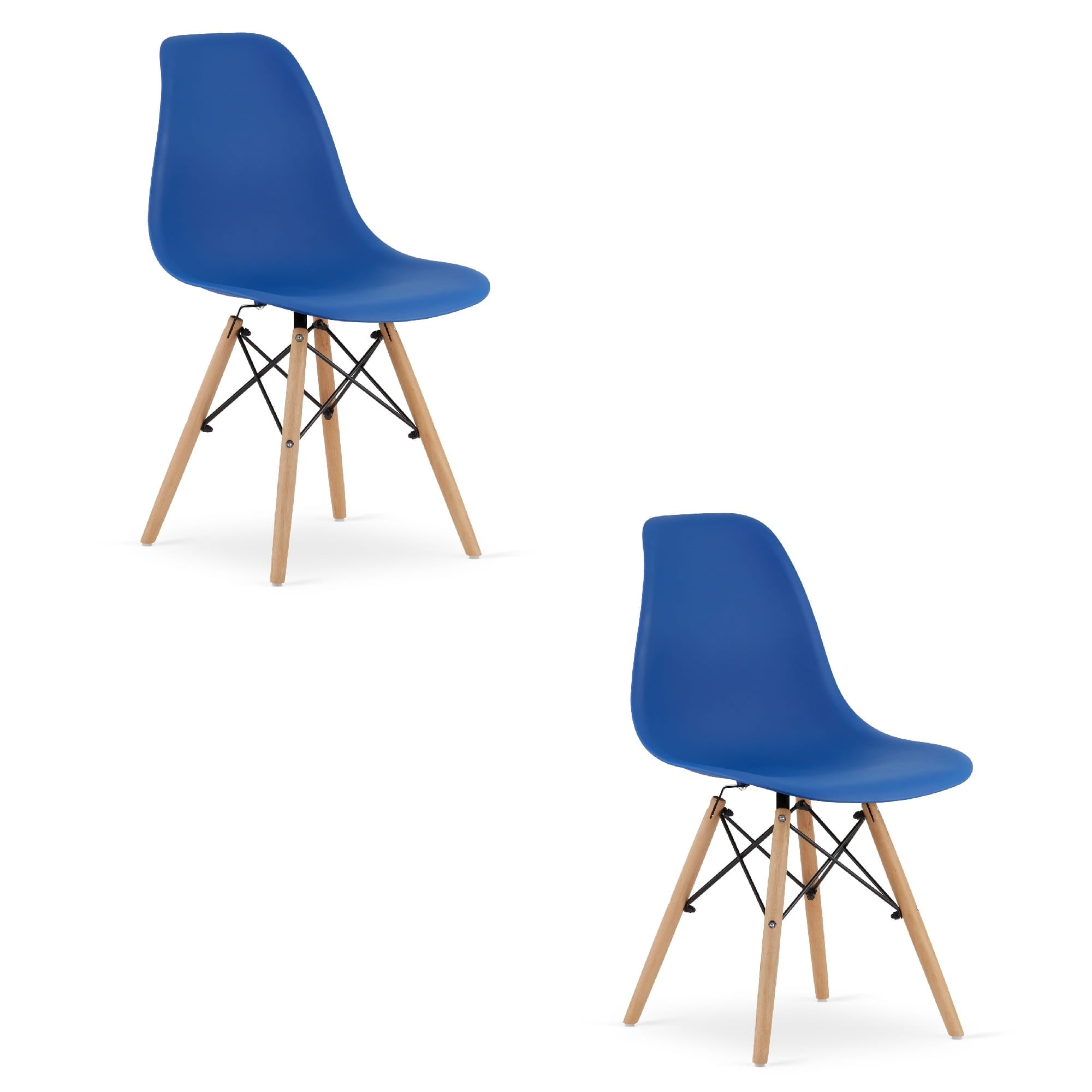 Sedia ergonomica Valora OSAKA con gambe naturali blu per soggiorno x2