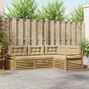 Set di divani da esterno 4 pz Bianco e Beige Poliestere 3390408