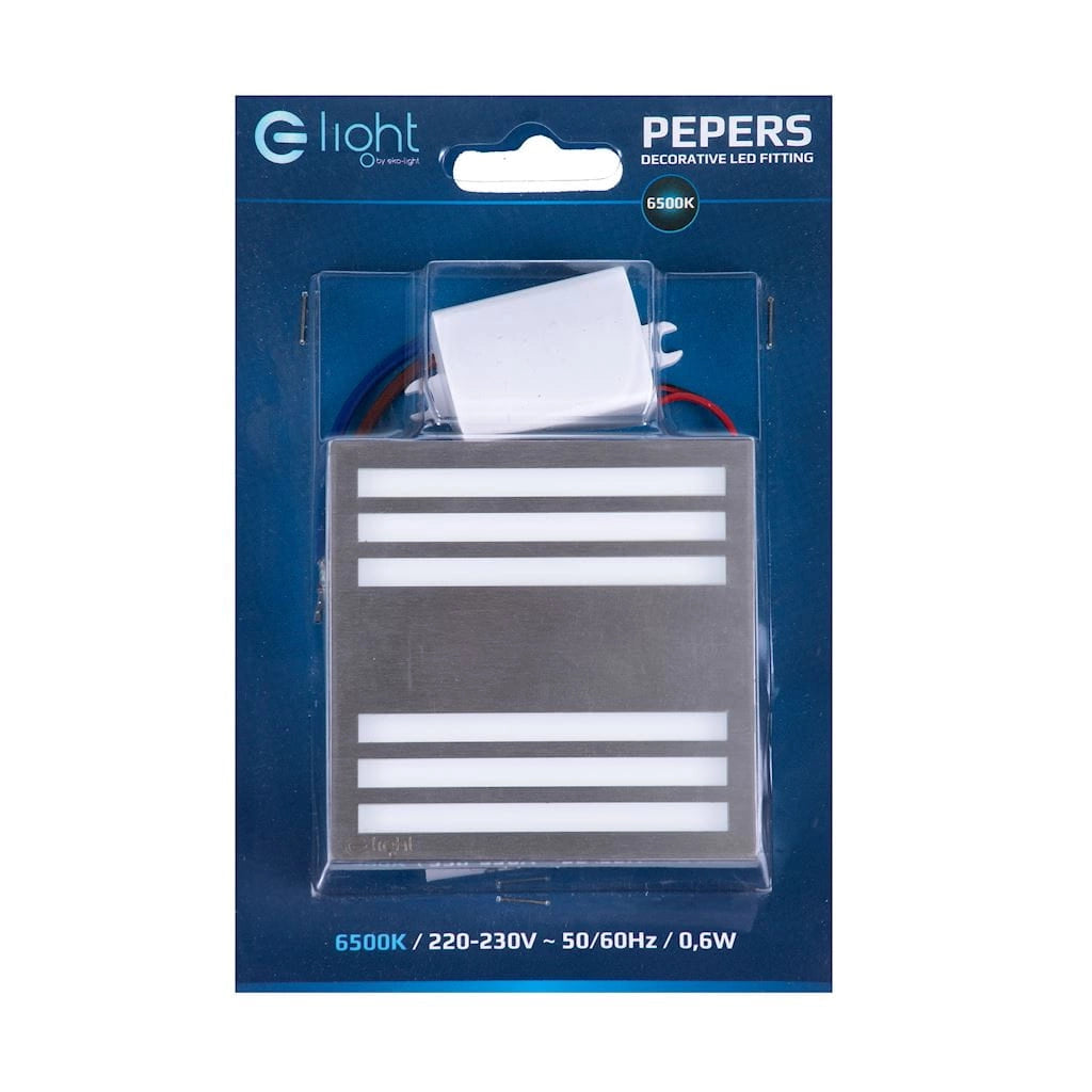 Lampada segnapasso LED Eko-Light Pepers 0,6W 4000K argento