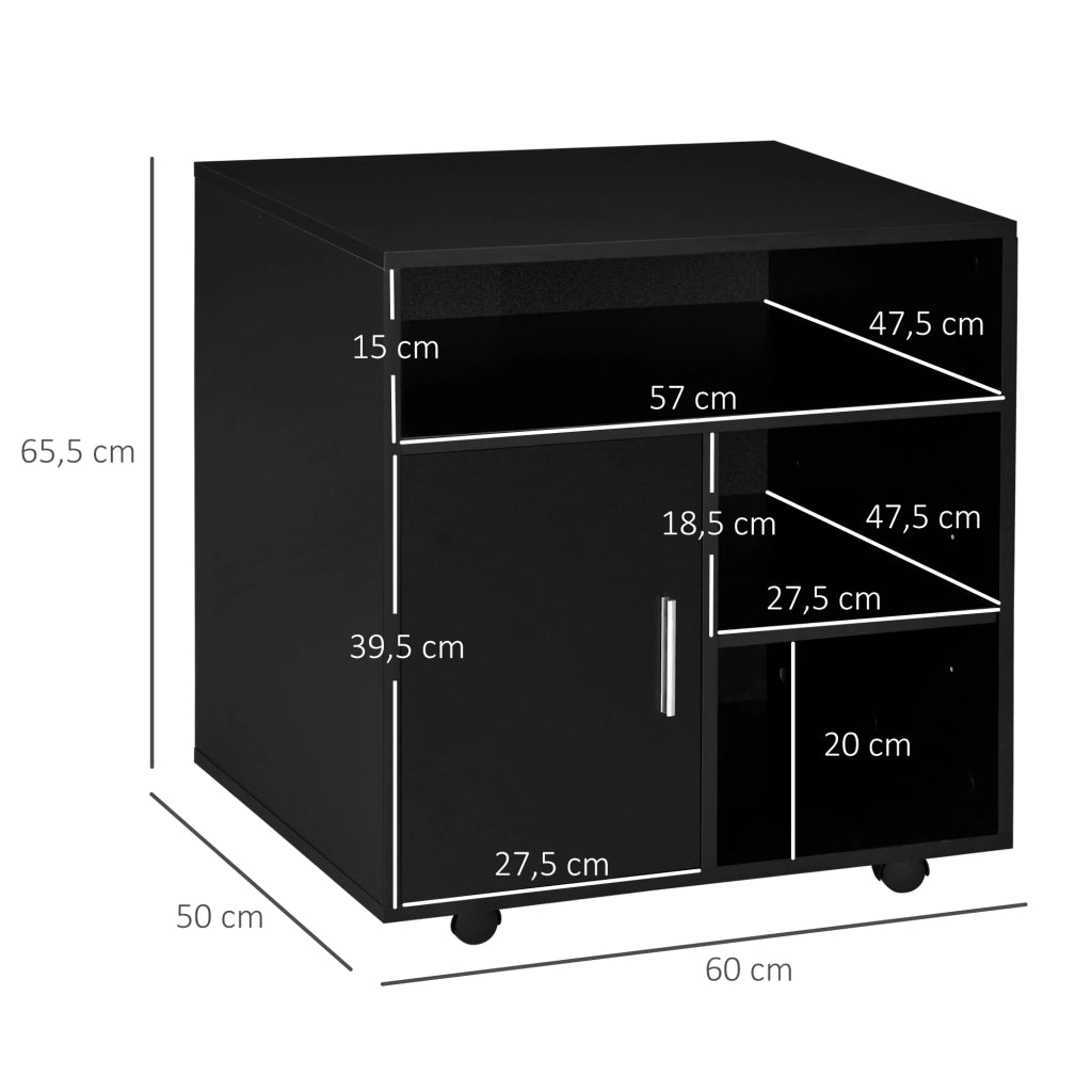Mobile con ruote ¨C Xylo ¨C Nero 60x50x65,5 cm