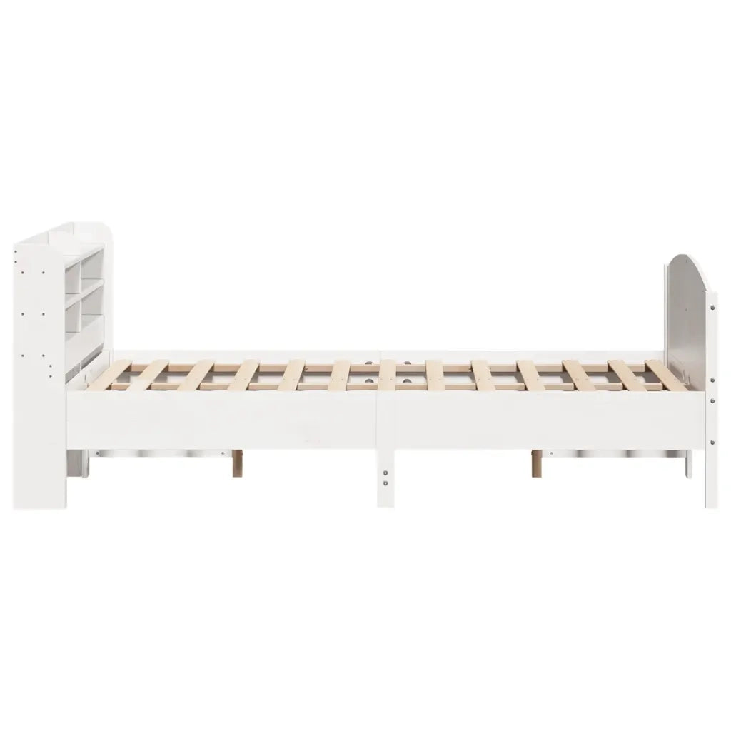 Letto senza Materasso-Struttura Letto Bianco 160x200 cm Legno Massello di Pino 185765