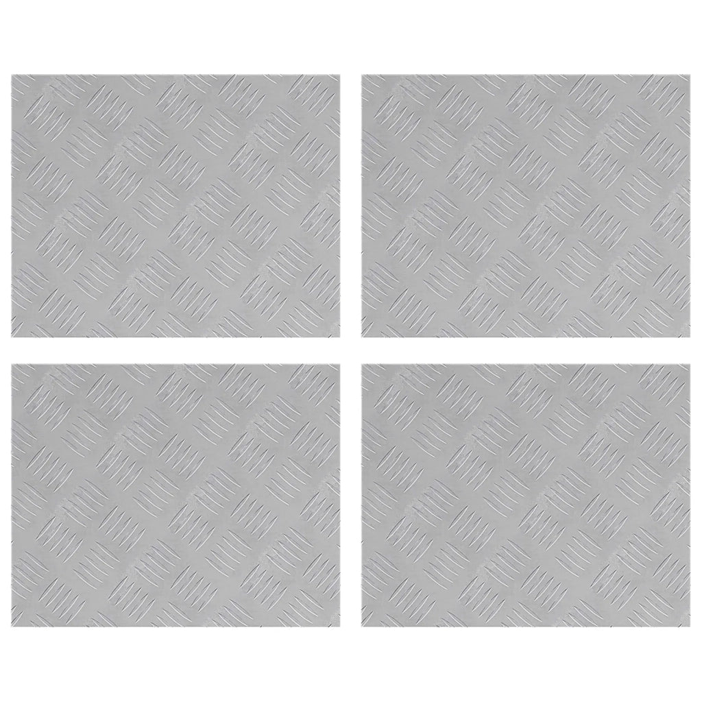 Gradini per Scale 4 pz | Tappetini per scale autoadesivi Argento 50 x 40 cm Alluminio