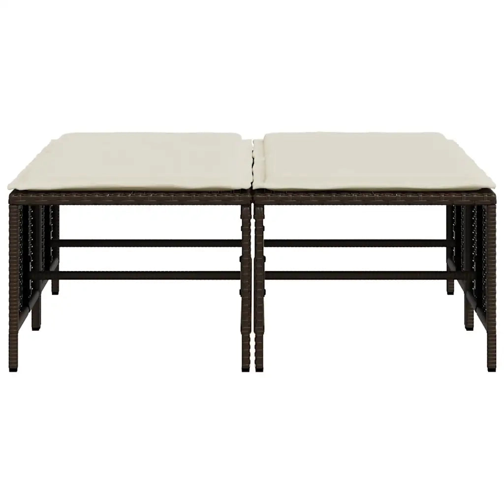 Sgabelli da Giardino con Cuscini 4 pz Marrone in Polyrattan 368363