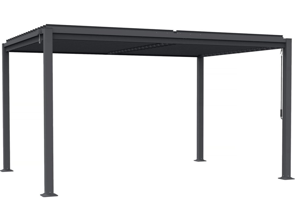 Pergola bioclimatica autoportante con lame orientabili "Howard" - 3 x 4 m - Gris